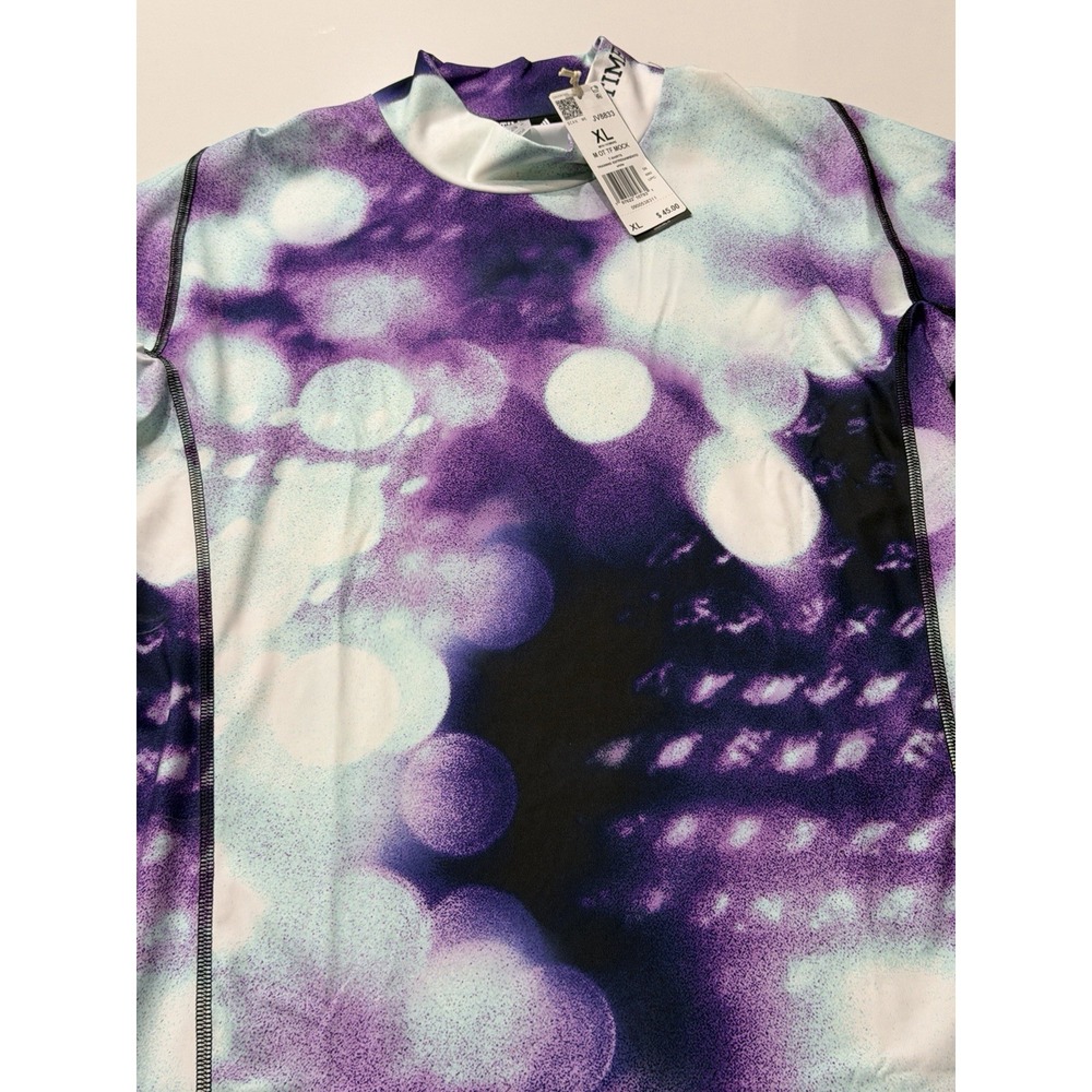 Adidas Overtime M OT TF Mock Compression Shirt JV8833 Mens Large NWT Purple - Picture 9 of 9